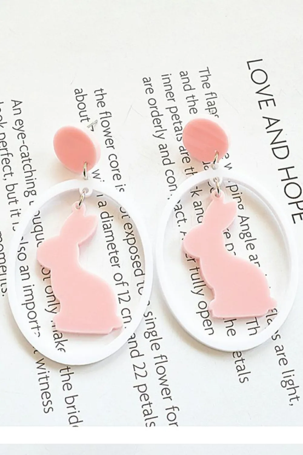 Online Dear-Lover Easter Colorblock Bunny Drop Earrings White