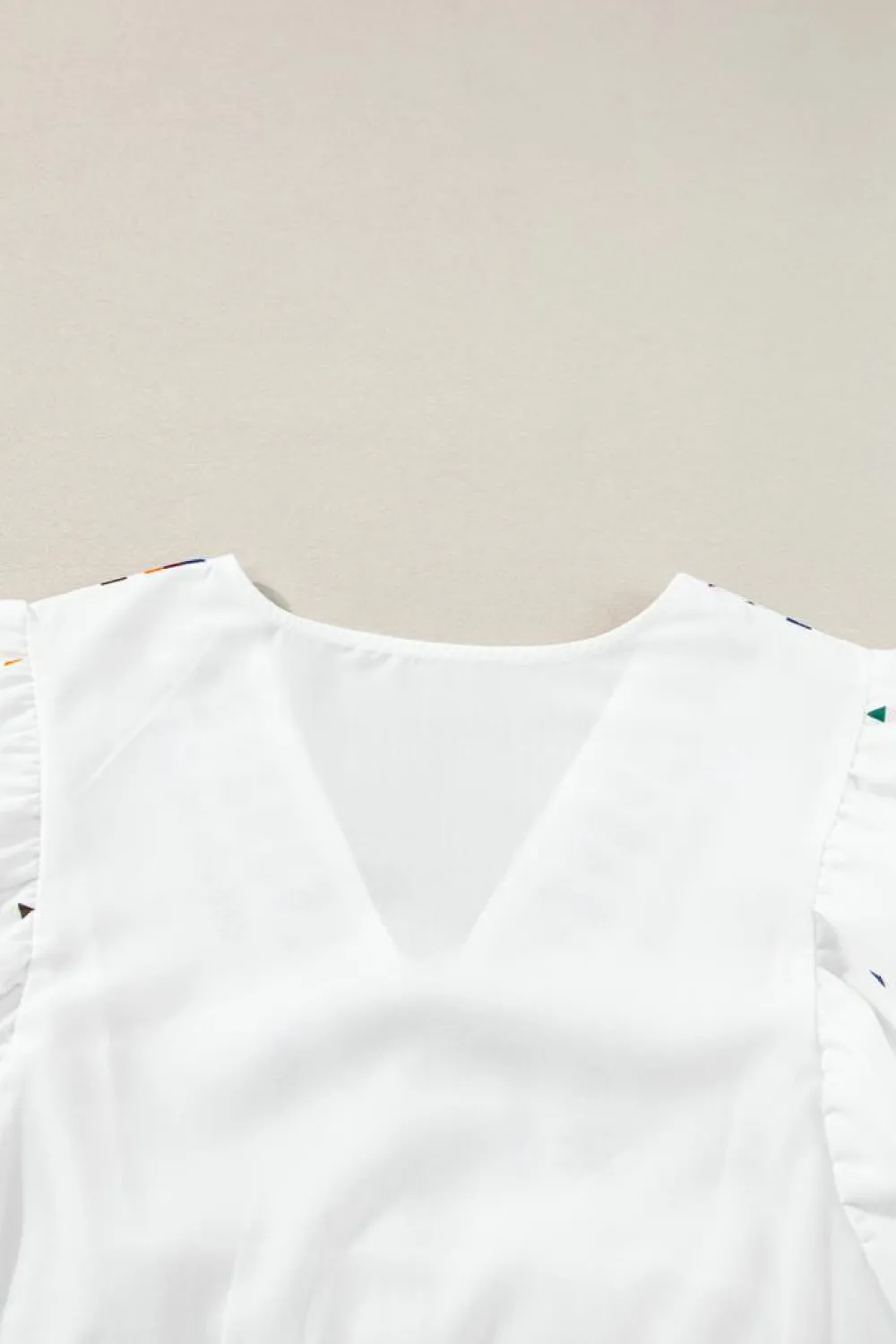 Best Dear-Lover Embroidered Puff Sleeve V Neck Blouse White