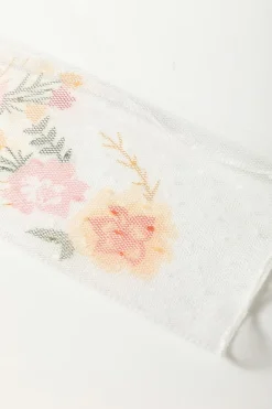 Outlet Dear-Lover Faux Two Piece Floral Long Sleeve Patchwork Tee White