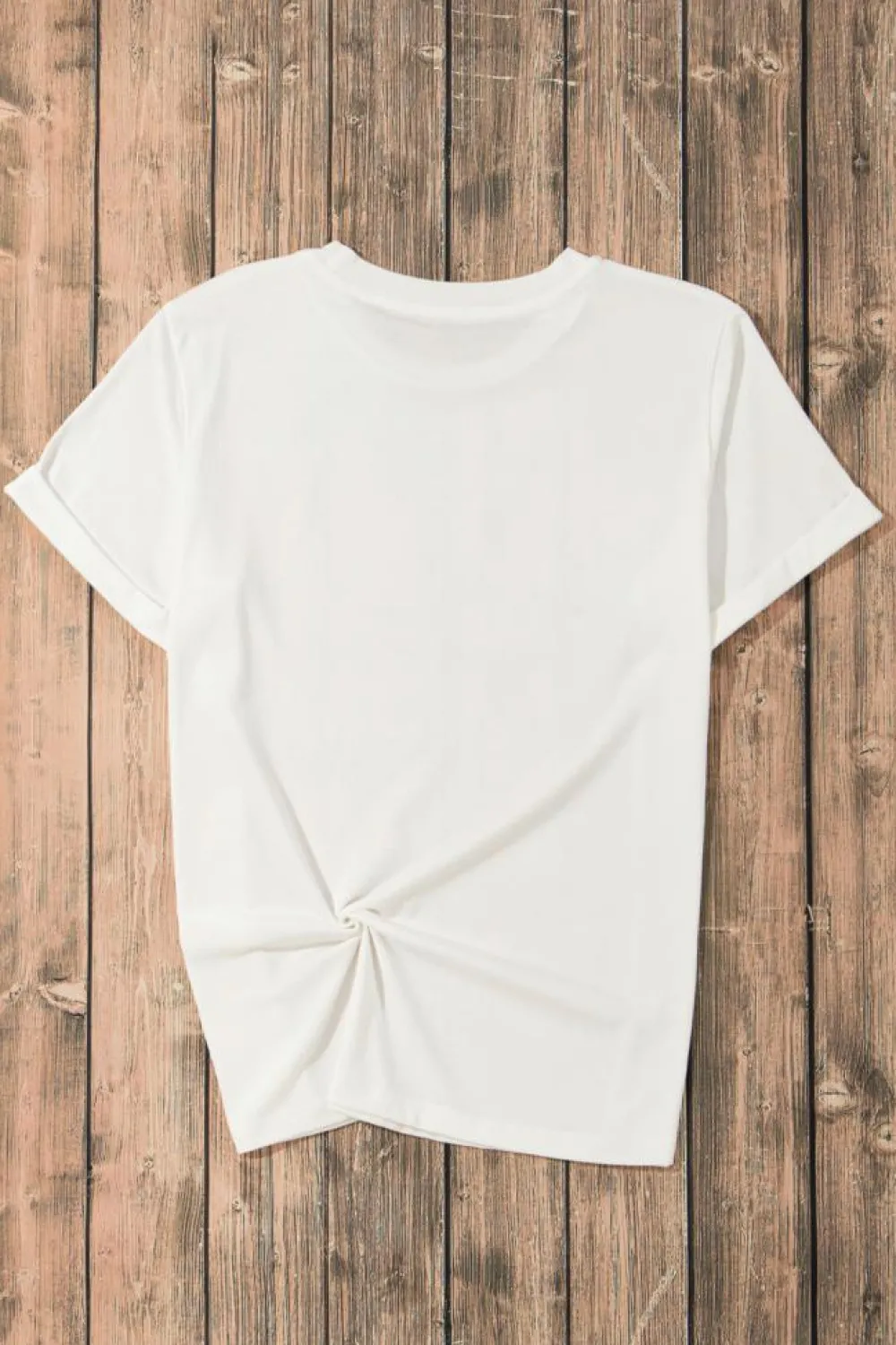 Clearance Dear-Lover Flag Day Stars Print Crew Neck T Shirt White