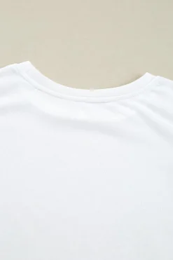 Clearance Dear-Lover Floral Crochet Patched Ruffled Sleeve Crewneck Blouse White