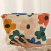 Hot Dear-Lover Floral Print Corduroy Minimalist Storage Bag White