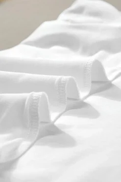 Sale Dear-Lover Flower Applique Round Neck T-shirt White