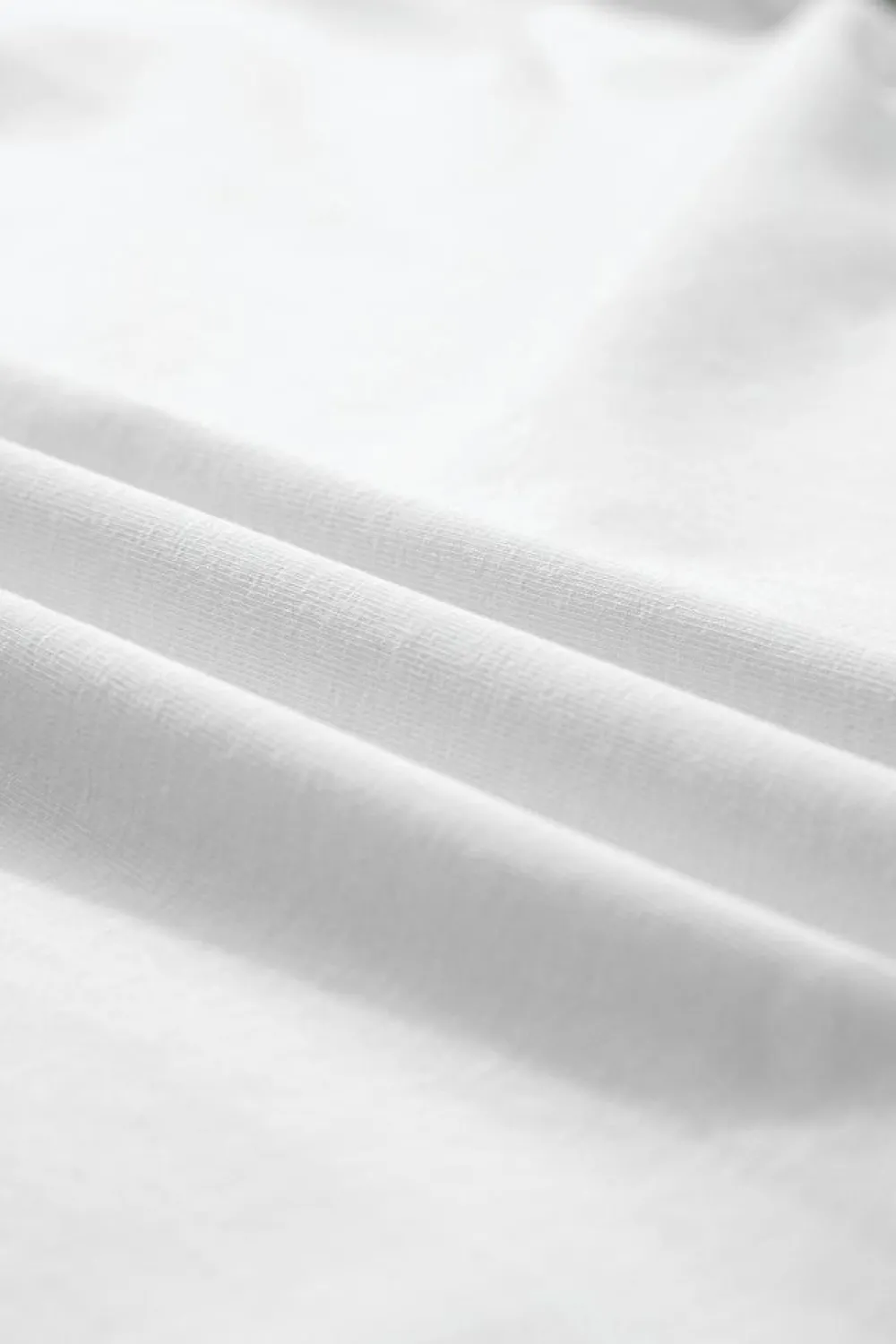 Sale Dear-Lover Flower Applique Round Neck T-shirt White