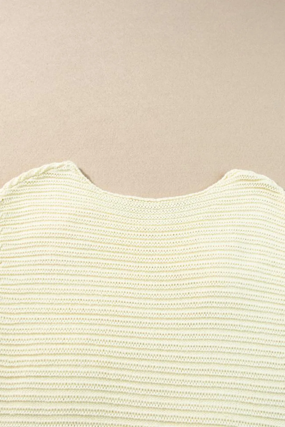 Fashion Dear-Lover Flower Crochet Round Neck Knitted Top White