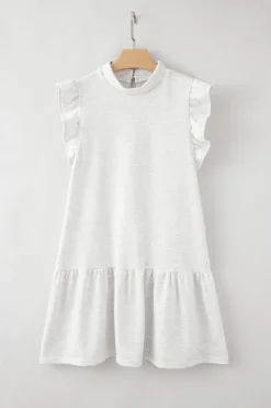 Outlet Dear-Lover Flutter Sleeve Crew Neck Shift Dress White
