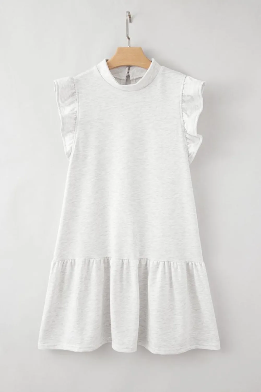 Outlet Dear-Lover Flutter Sleeve Crew Neck Shift Dress White