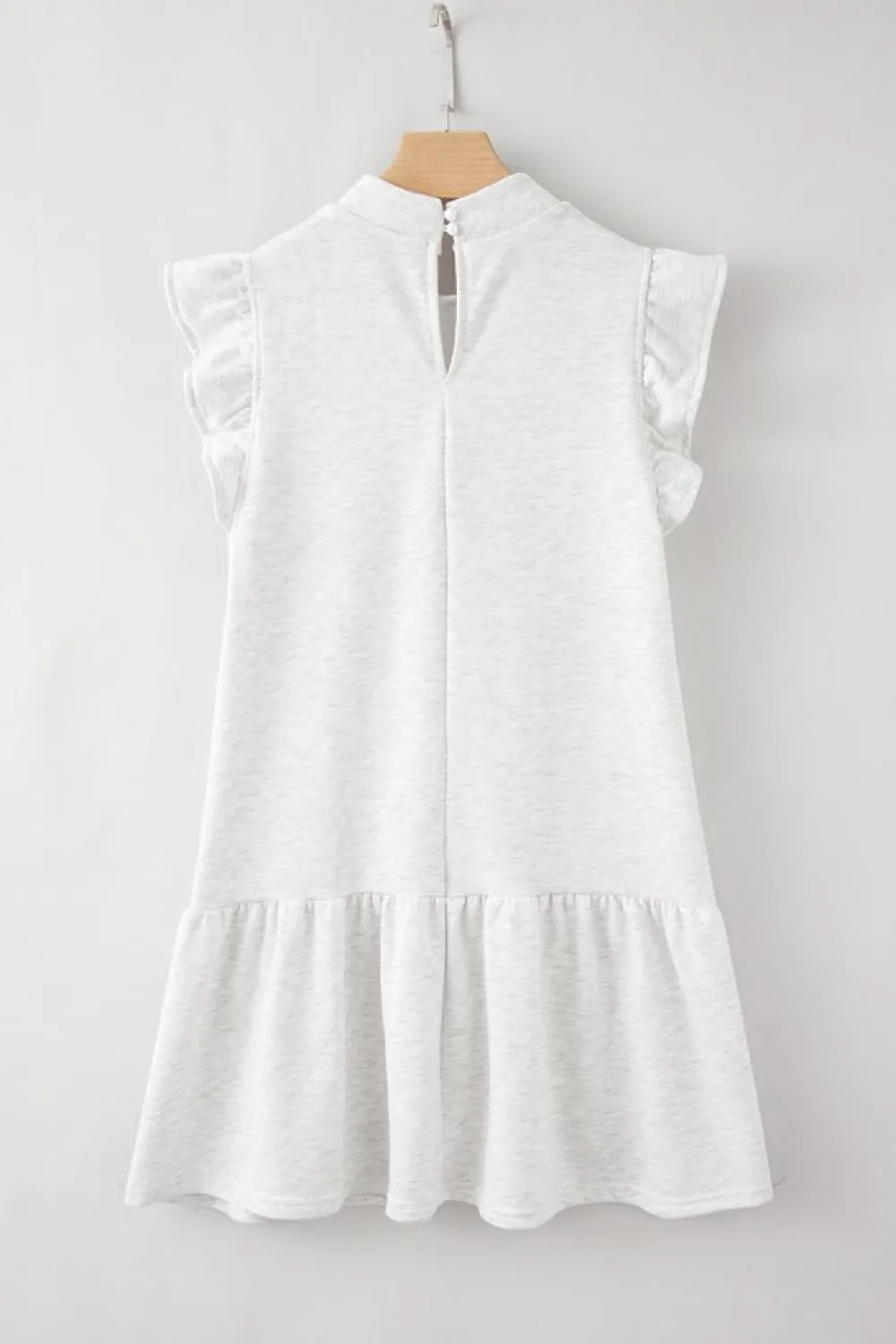 Outlet Dear-Lover Flutter Sleeve Crew Neck Shift Dress White
