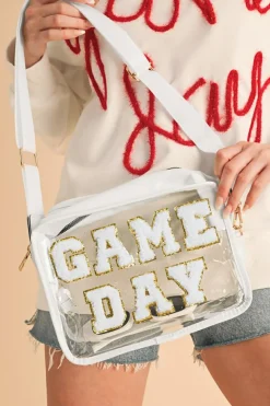 Hot Dear-Lover GAME DAY Rugby Football Clear Shoulder Bag White
