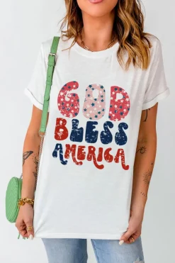 Outlet Dear-Lover God Bless America Graphic Tee White