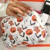 Hot Dear-Lover Halloween Pattern Print Wide Belt Square Crossbody Bag White