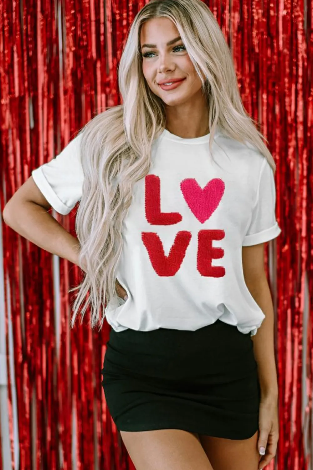 Clearance Dear-Lover Heart LOVE Graphic Valentines T Shirt White