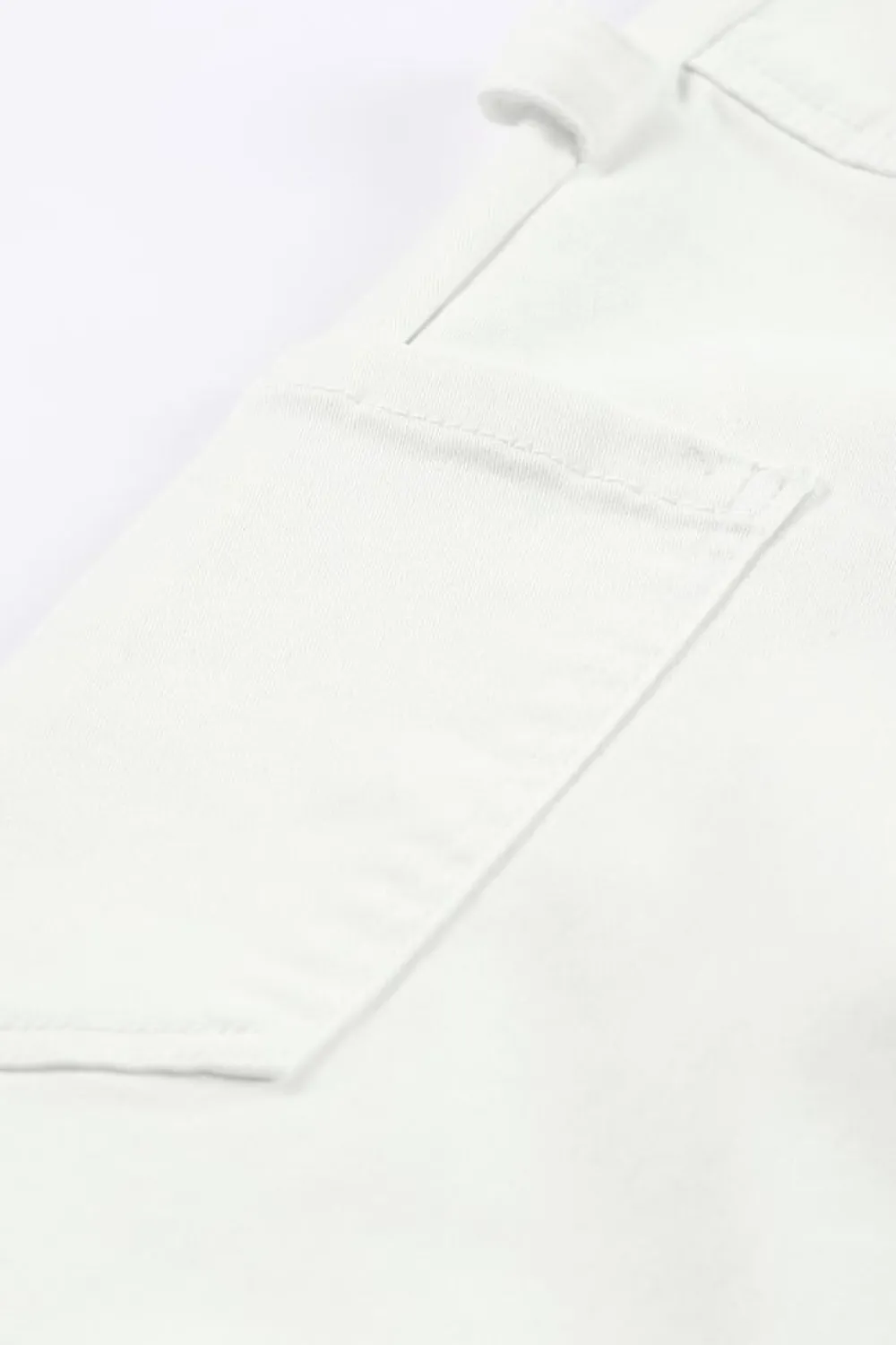 Sale Dear-Lover High Waist Straight Leg Cargo Pants with Pockets White