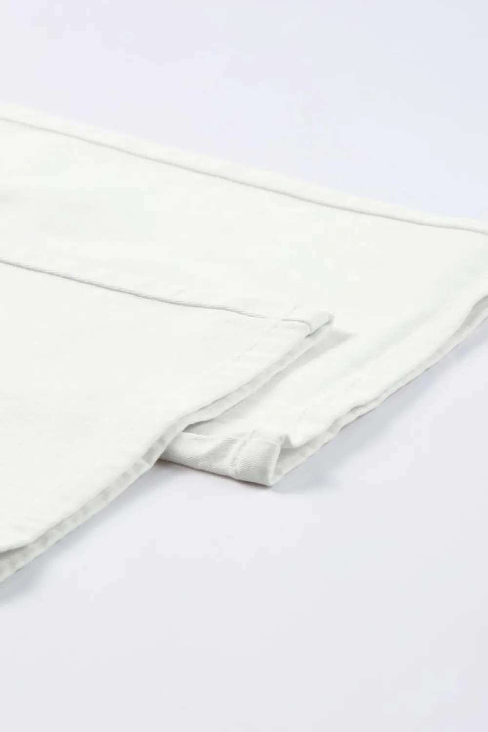 Sale Dear-Lover High Waist Straight Leg Cargo Pants with Pockets White