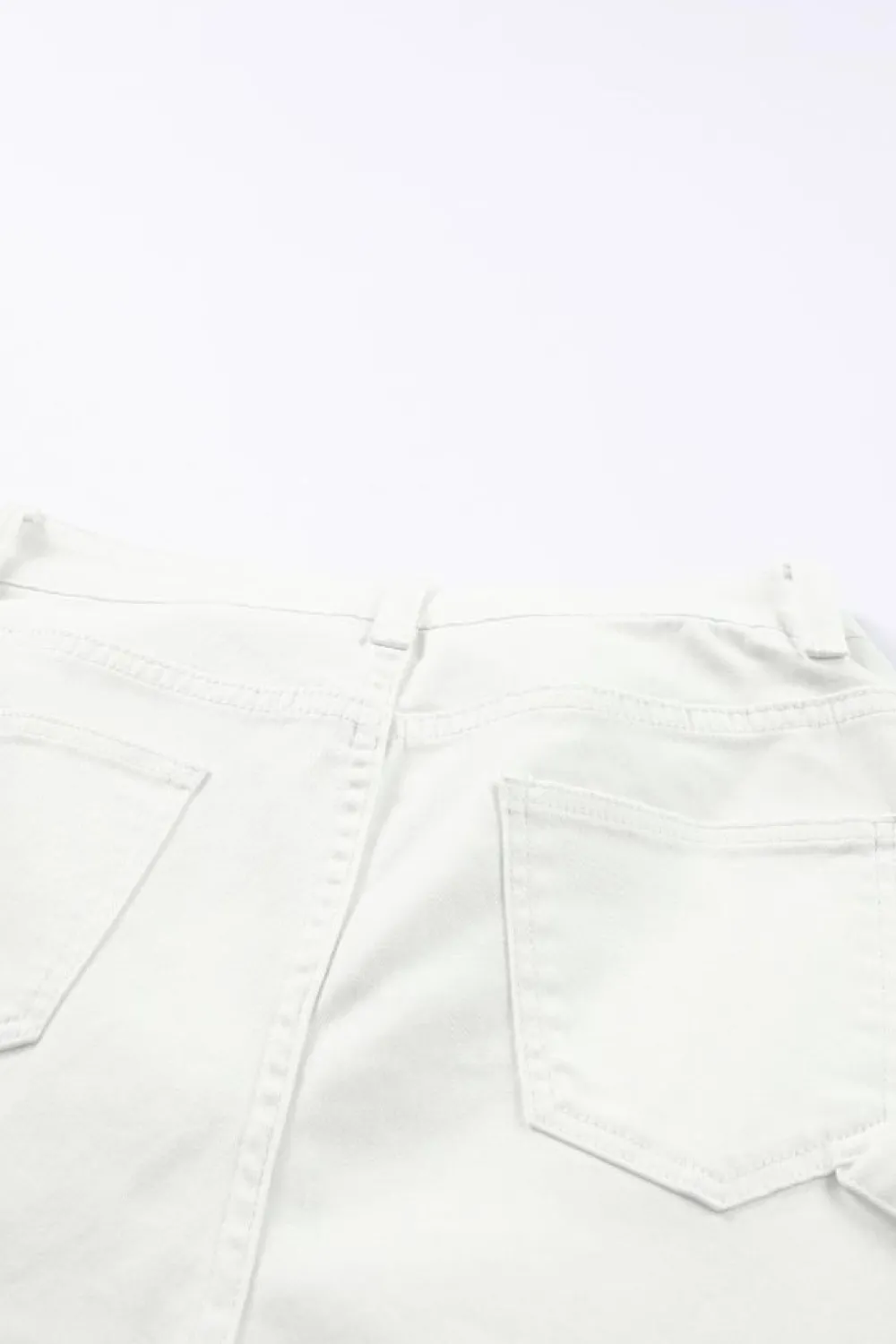 Sale Dear-Lover High Waist Straight Leg Cargo Pants with Pockets White