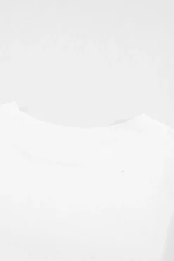 Fashion Dear-Lover Hollow Out Ruffle Sleeve T-shirt White