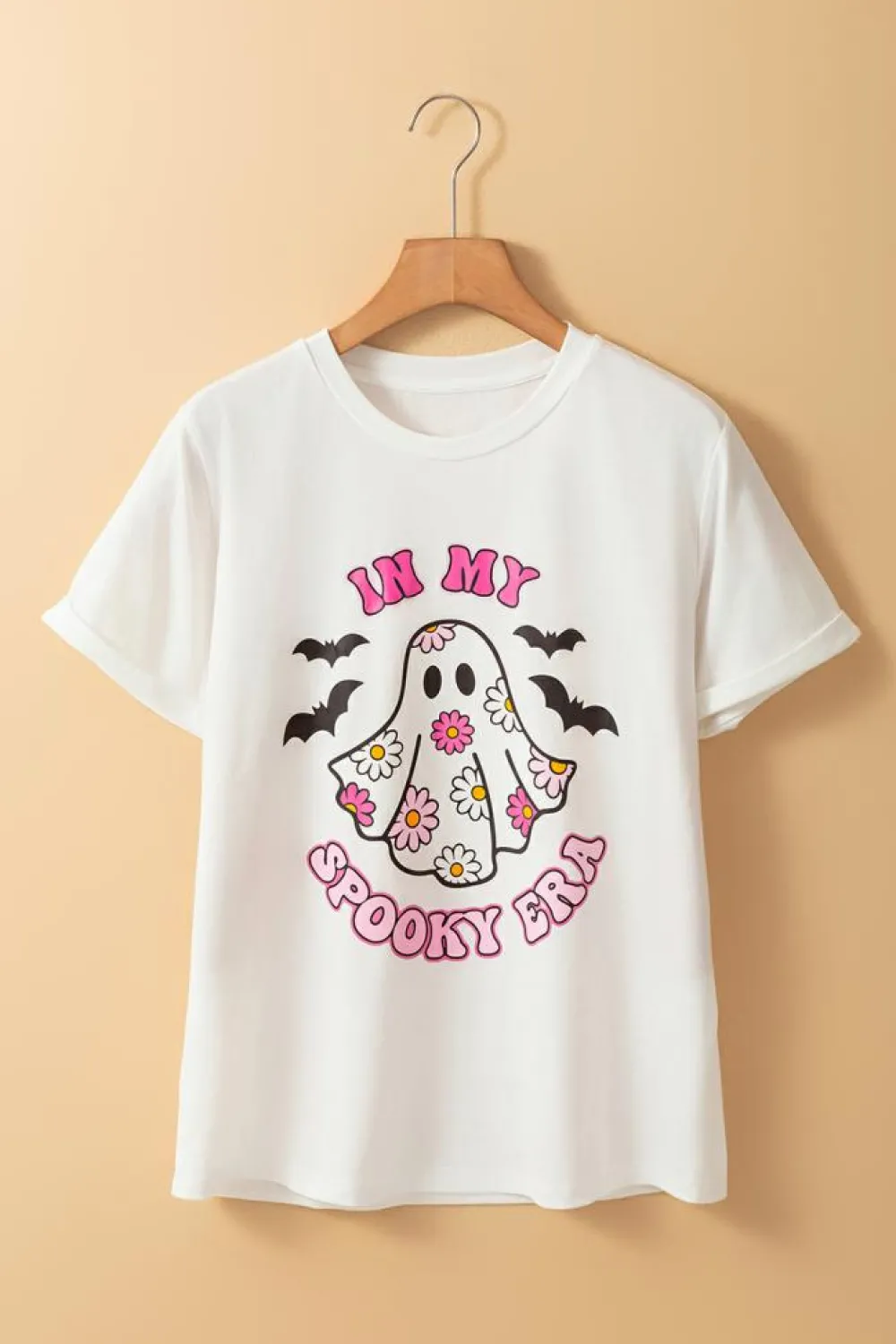 Fashion Dear-Lover IN MY SPOOKY ERA Halloween Ghost Graphic Tee White