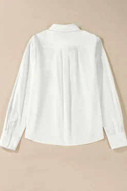 Outlet Dear-Lover Lace Crochet Trim Turn Down Collar Buttoned Shirt White