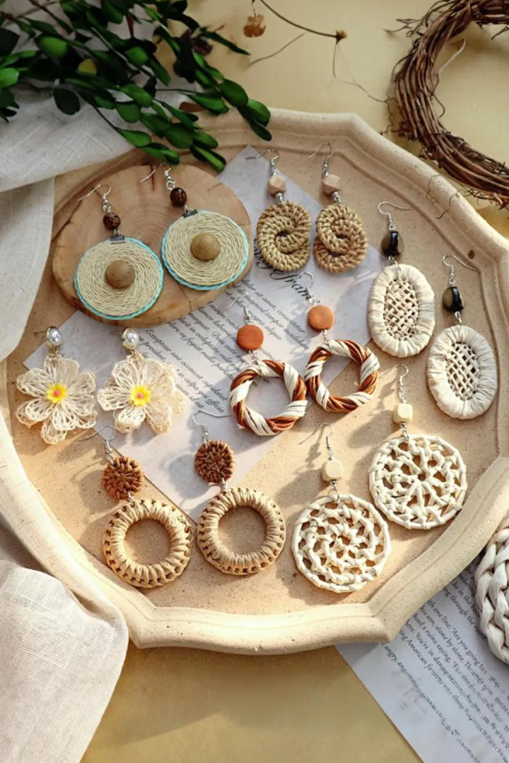 Sale Dear-Lover Large Flower Crochet Pearl Stud Earrings White