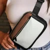 New Dear-Lover Leather Colorblock Zipped Removable Clip Crossbody Bag White