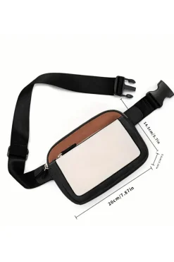 New Dear-Lover Leather Colorblock Zipped Removable Clip Crossbody Bag White