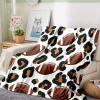 Sale Dear-Lover Leopard & Rugby Football Print Flannel Blanket White