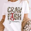 Clearance Dear-Lover Leopard CRAWFISH Season Lettering Casual Tee White