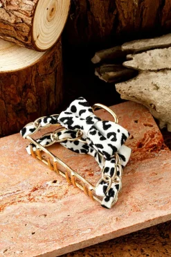 Hot Dear-Lover Leopard Print Bow Decor Alloy Hair Claw Clip White