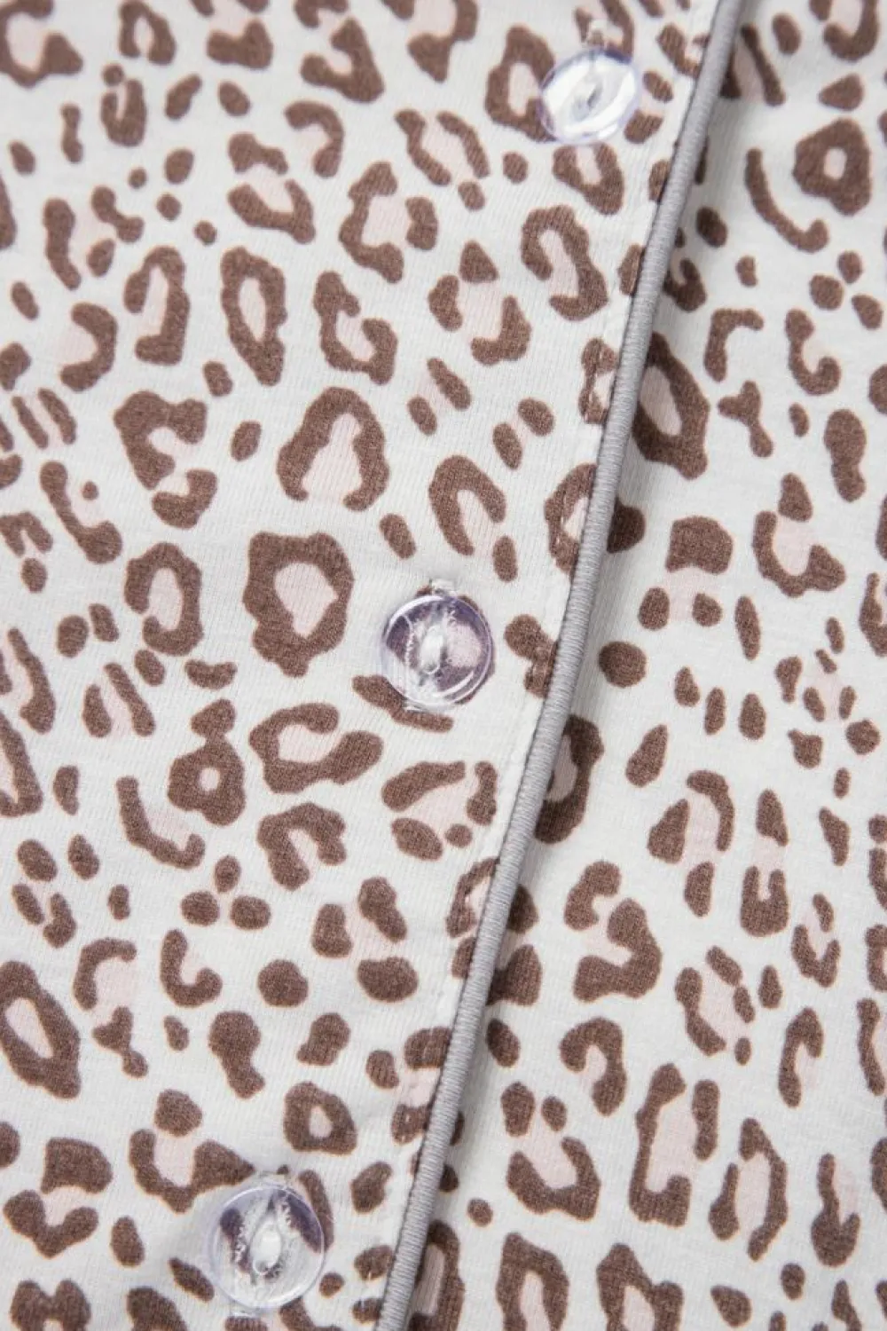 New Dear-Lover Leopard Print Long Sleeve and Pants Pajamas Set White