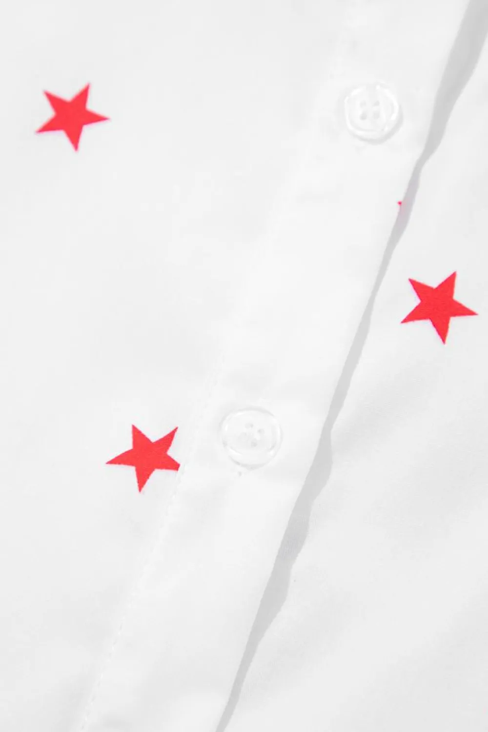 Online Dear-Lover Little Stars Printed Loose Half Sleeve Loose Shirt White
