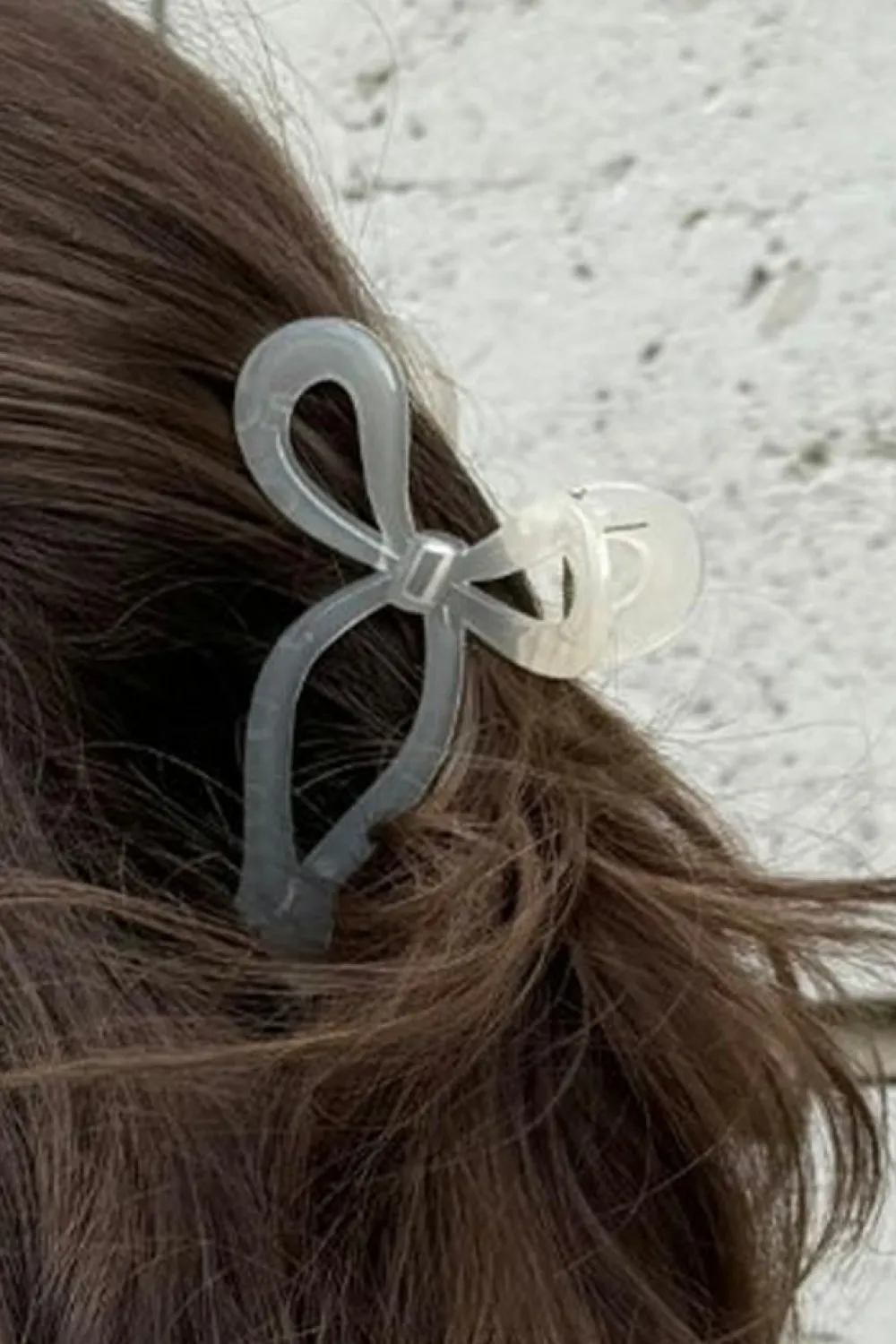 Online Dear-Lover Long Tail Bow Knot Shape Claw Clip White