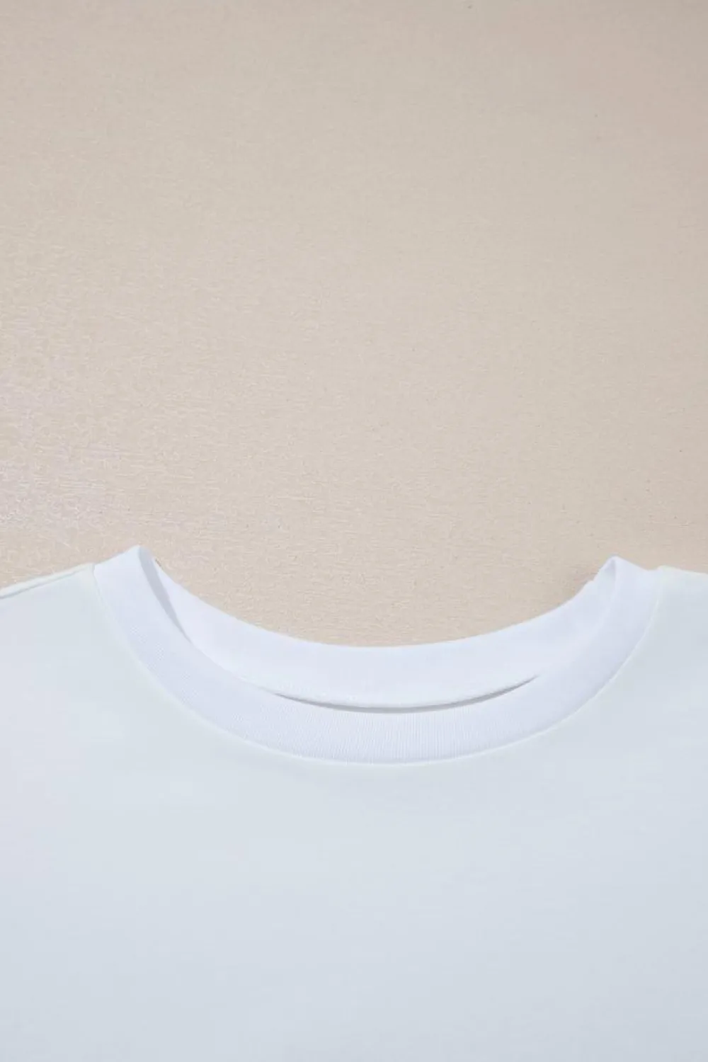 Discount Dear-Lover Loose Half Sleeve Hi Low Hem T Shirt White