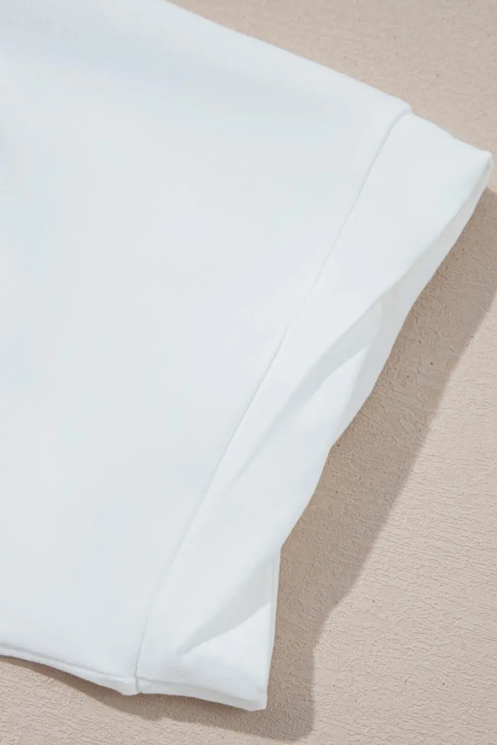Discount Dear-Lover Loose Half Sleeve Hi Low Hem T Shirt White