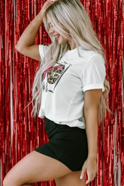 Clearance Dear-Lover LOVE Like Jesus Graphic Crew Neck Tee White