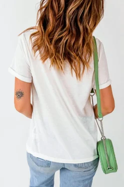 Best Dear-Lover MAMA Flower Graphic Crewneck Tee White