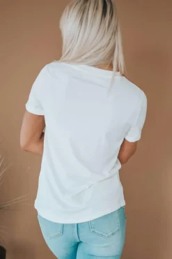 Hot Dear-Lover MAMA Leopard Embroidered Crew Neck Graphic Tee White