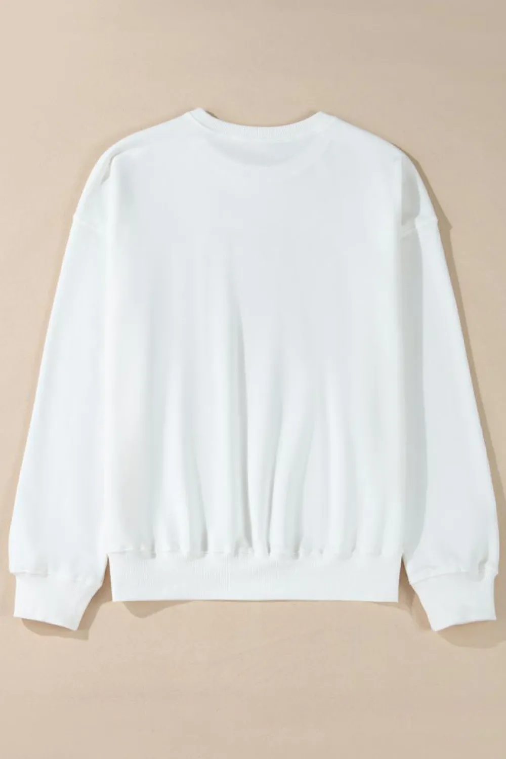 Fashion Dear-Lover MERRY Graphic Pullover Sweatshirt White