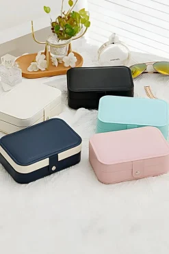 Best Dear-Lover Multi Layers Lint Lined Buttoned Closure Portable Jewelry Organizer White