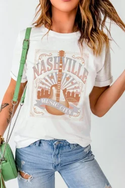 Best Dear-Lover MUSIC CITY NASHVILLE Graphic T Shirt White