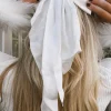 Online Dear-Lover Oversized Ribbon Bowknot Satin Hair Clip White