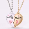 Best Dear-Lover 2pcs Mother & Daughter Magnetic Heart Necklace White
