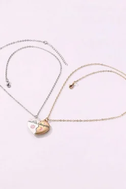 Best Dear-Lover 2pcs Mother & Daughter Magnetic Heart Necklace White