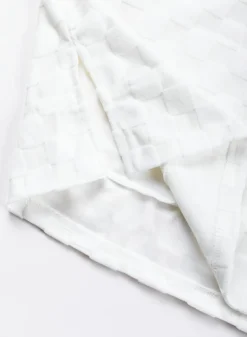 Best Dear-Lover Plaid Patchwork Exposed Seam V Neck Loose Top White