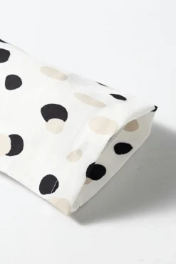 Hot Dear-Lover Polka Dot Print Button Front V Neck Blouse White