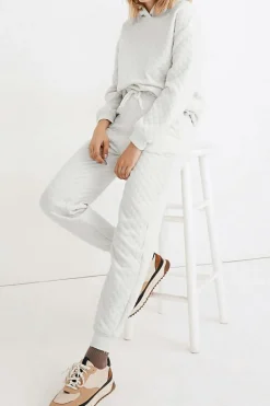 Outlet Dear-Lover Quilted Hoodie and Sweatpants Two Piece Set White