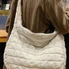 Hot Dear-Lover Quilted Zipper Large Shoulder Bag White