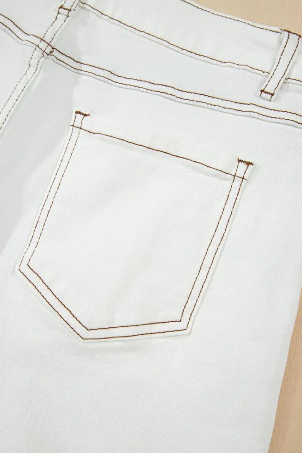 Fashion Dear-Lover Raw Hem High Waist Denim Shorts White