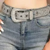 Best Dear-Lover Rhinestone Decorated Buckle Belt White