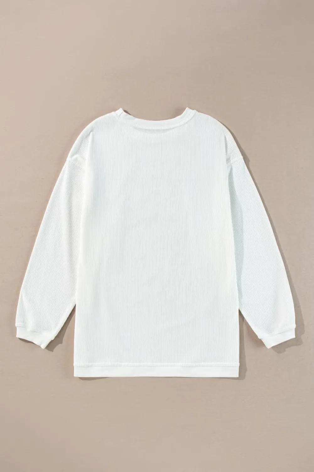 Hot Dear-Lover Ribbed Corduroy Oversized Sweatshirt White