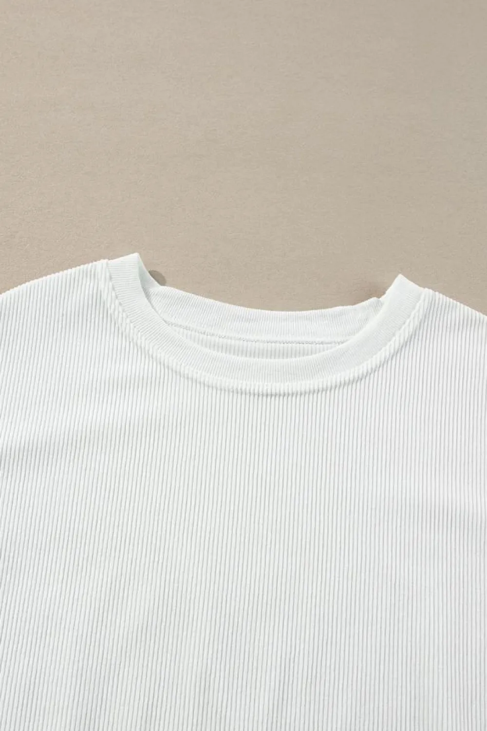 Hot Dear-Lover Ribbed Corduroy Oversized Sweatshirt White